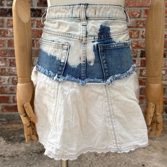 Free People vintage Y2K denim & lace mini skirt / 28 / Excellent condition - Picture 7 of 13